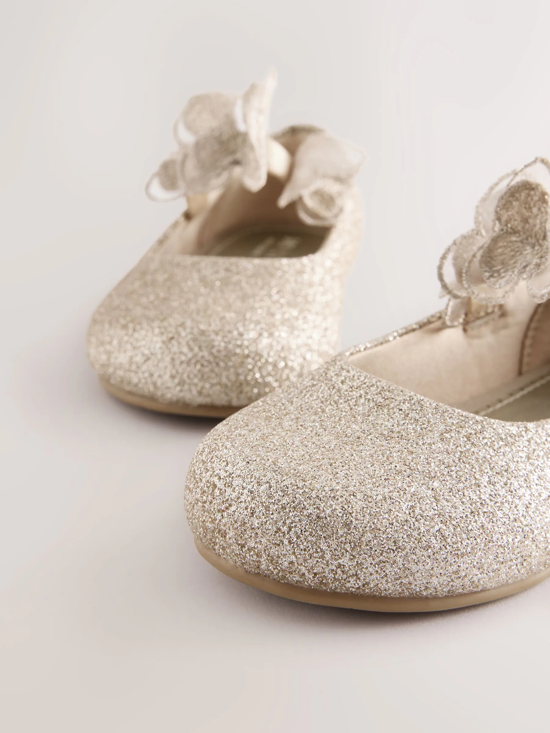 Goud - Glitter vlinderbandjes gelegenheidsschoenen