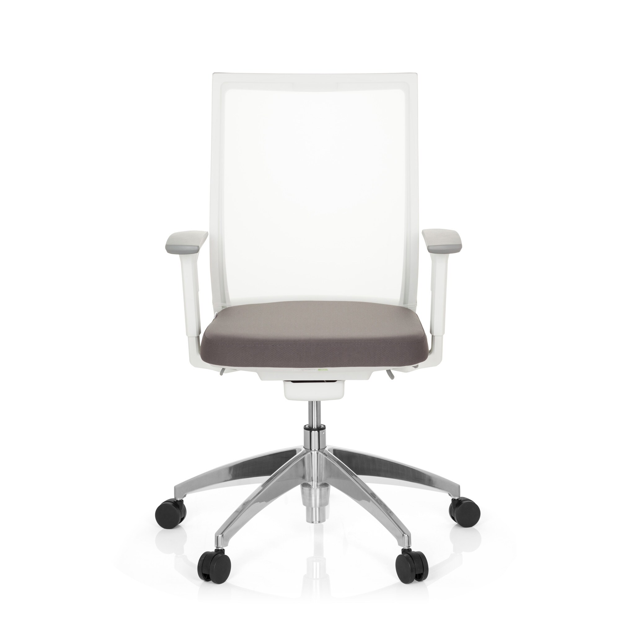 Profi Bürostuhl ASPEN WHITE Stoff/Netzstoff mit Armlehnen (höhenverstellbar) hjh OFFICE