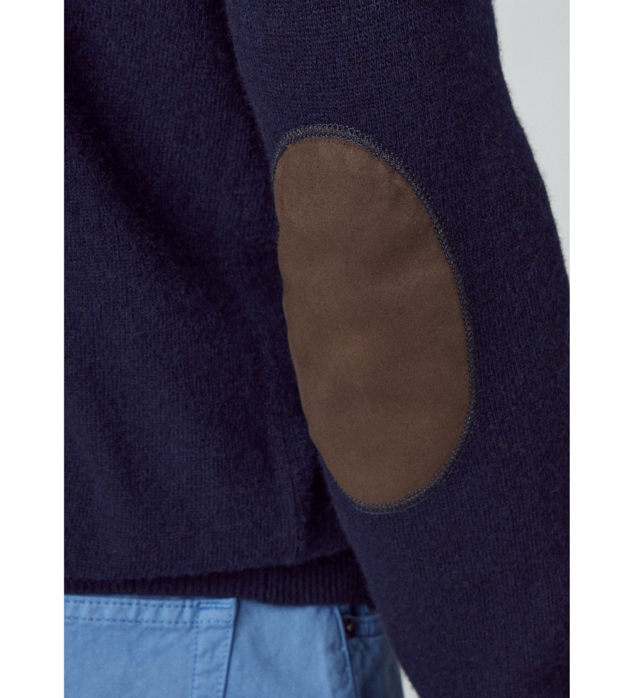 Hackett Jersey Merino Cash Mix azul marinho