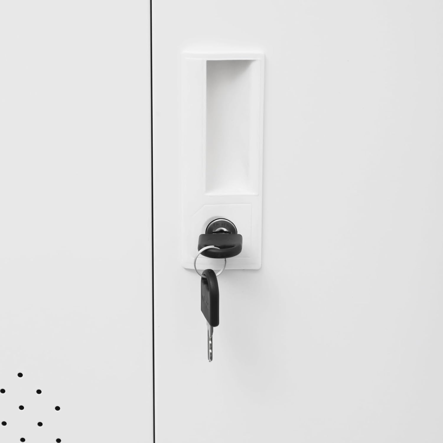 Kleiner Schließfachschrank, 9/6-türiger Spind Kleiner Metallschrank, Abschließbarer Büroschrank, Fächerschrank für Wohnzimmer, Arbeitszimmer, Büro (Weiß, 6 Fächer)
