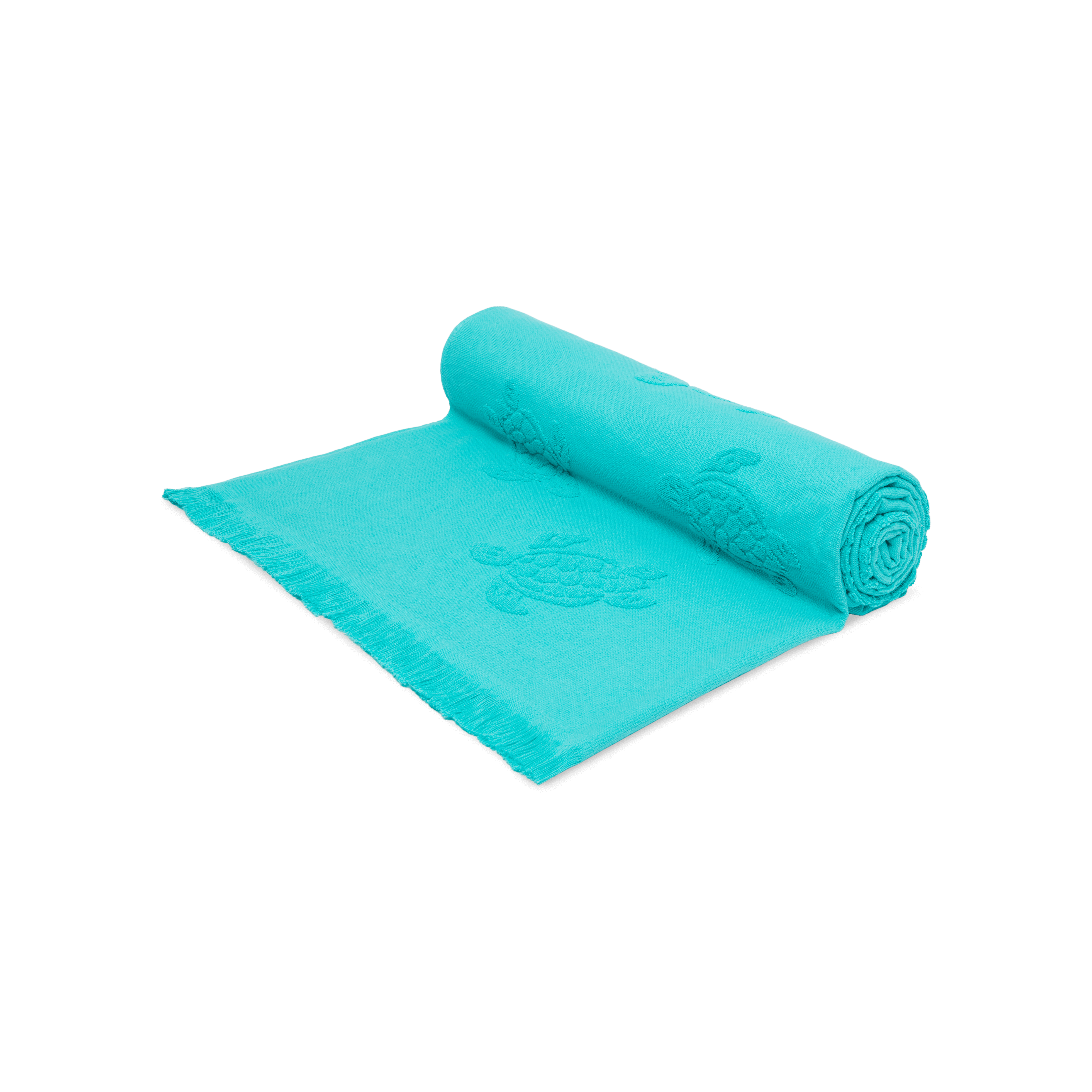Serviette de Plage Fouta Uni en coton biologique Jacquard Tortues | Serviette Vilebrequin STHU1201