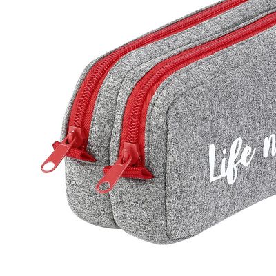 Trousse rectangulaire Yolo - 2 compartiments - gris - Viquel