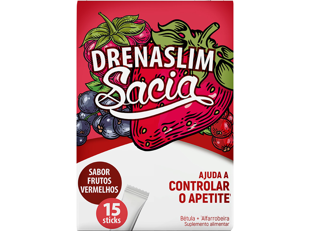 SUPLEMENTO DRENASLIM SACIA FRUTOS VERMELH 15 STICKS