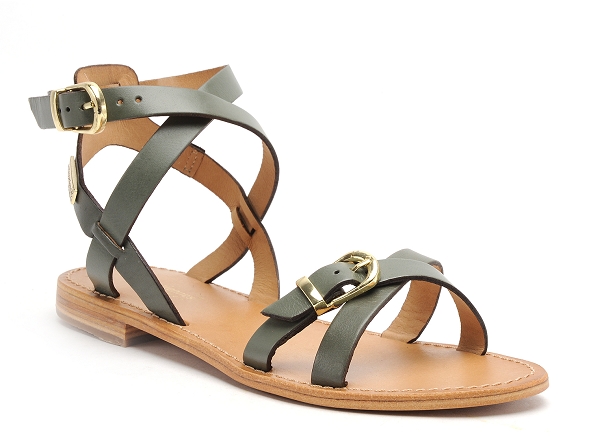 Les tropeziennes nu pieds plats femme hepana kaki