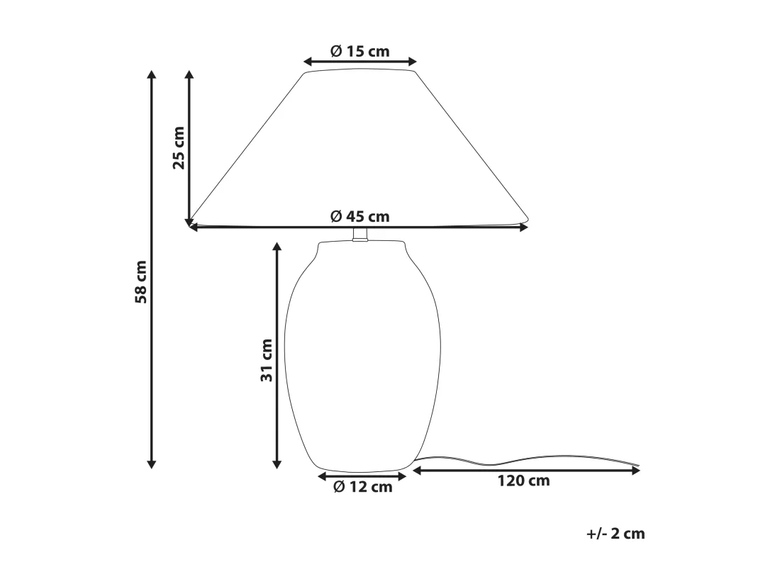 Lampe à poser GRALIWDO Céramique Gris clair