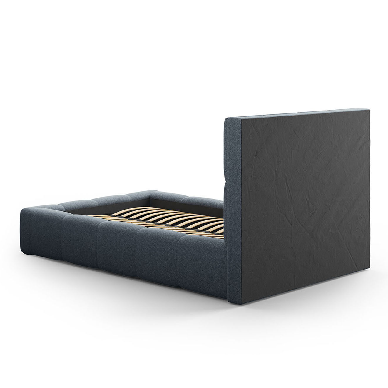 Maison Héritage Lit avec coffre de rangement Isa bleu foncé - 230x185x125 cm