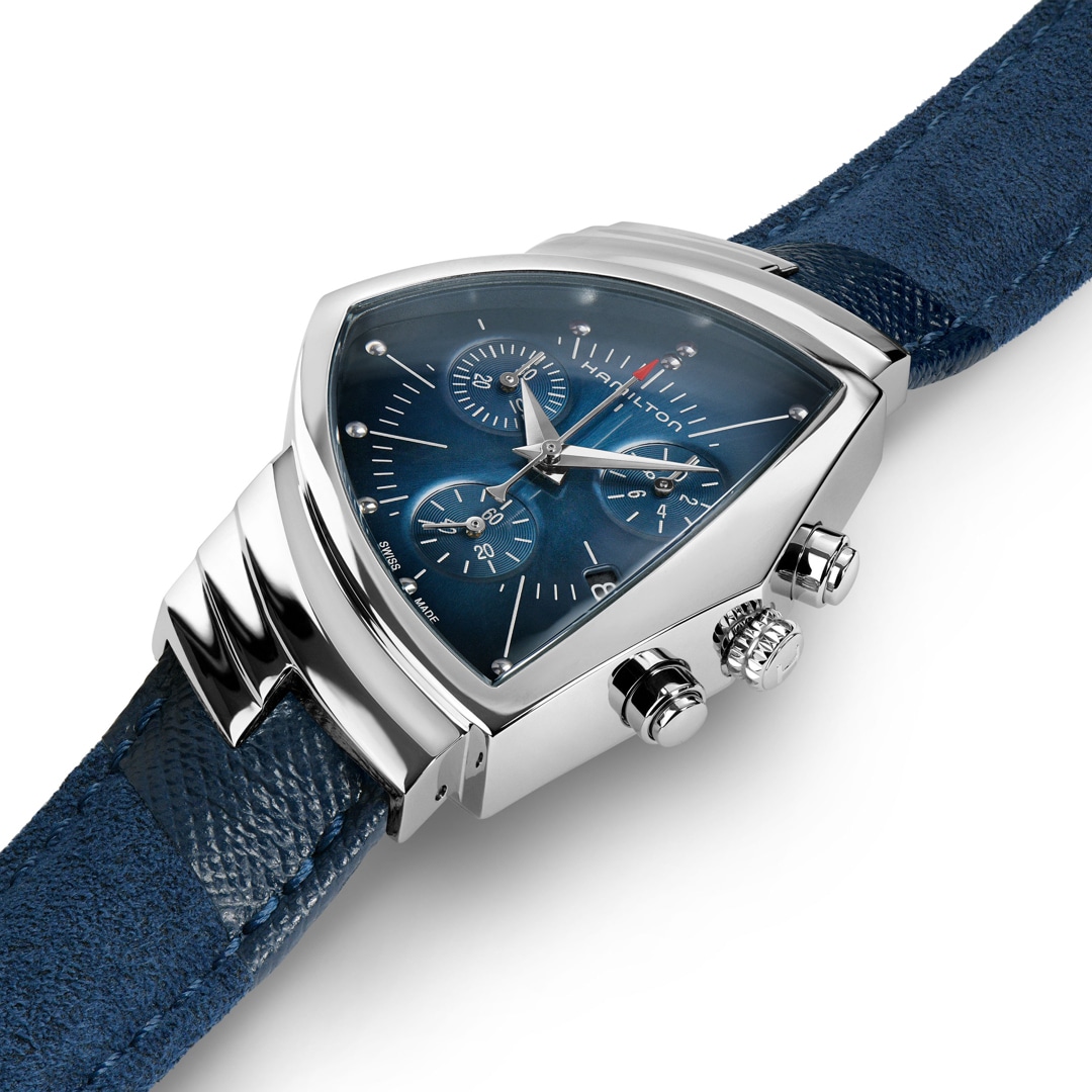 Hamilton Shaped Ventura Chrono Quartz Blue
