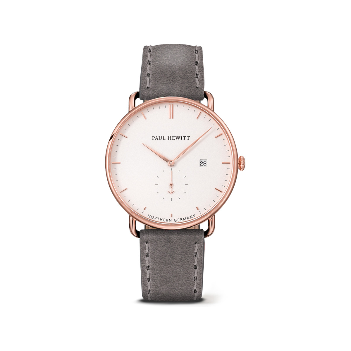 Montre Paul Hewitt homme acier doré cuir