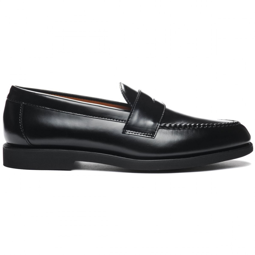 RYAN BRUSHED POLARIS BLACK MOCASSIN-Mocassin pour homme en cuir brossé
