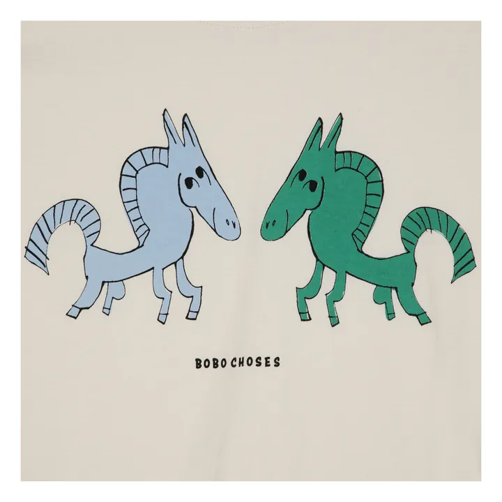 Bobo Choses T-shirt Chevaux Coton Bio x Smallable | Ecru