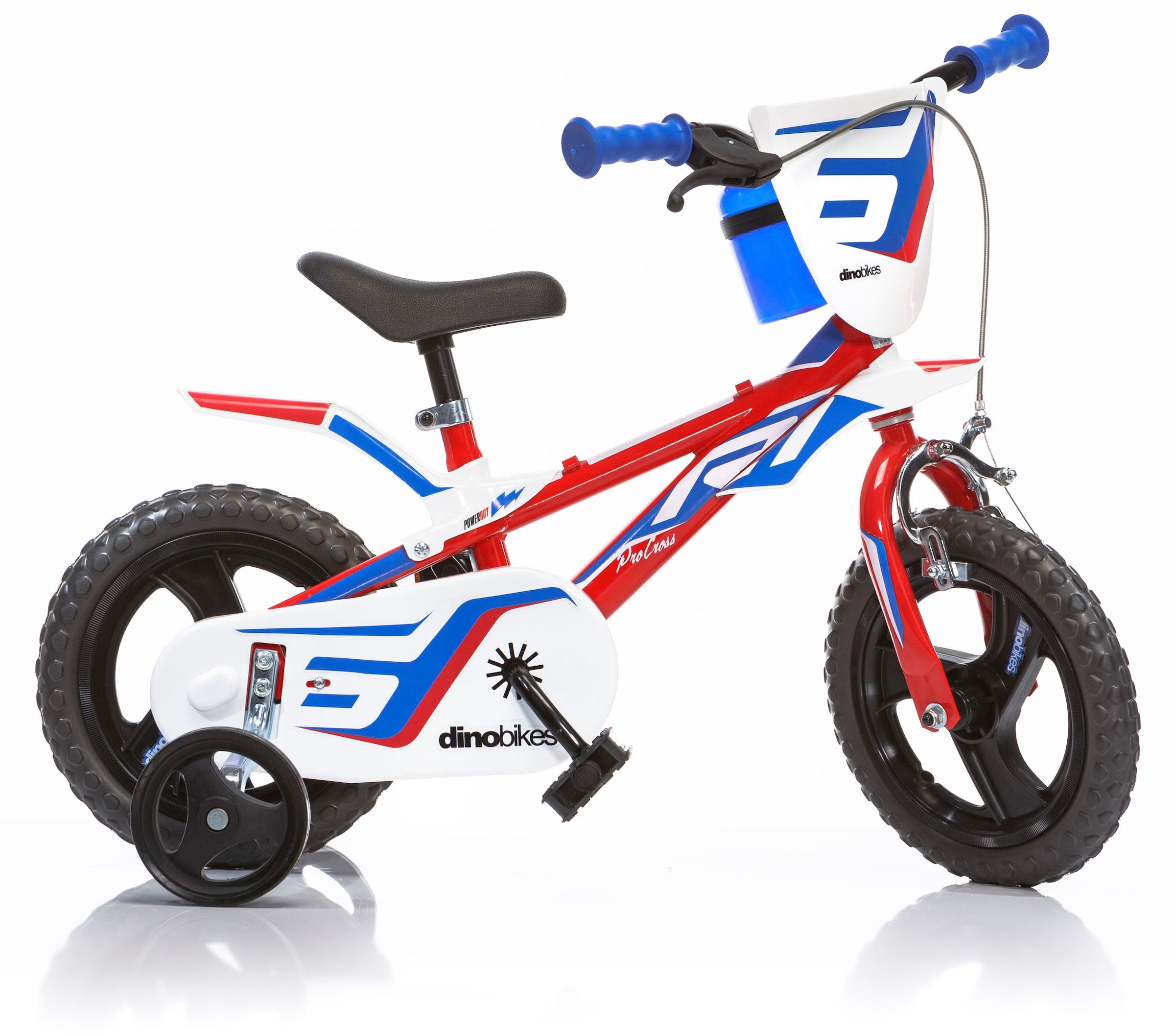 Dino Kinderfahrrad »Mountainbike 12 Zoll« 1 Gang mit Stützrädern, Frontschild und coolen Schutzblechen