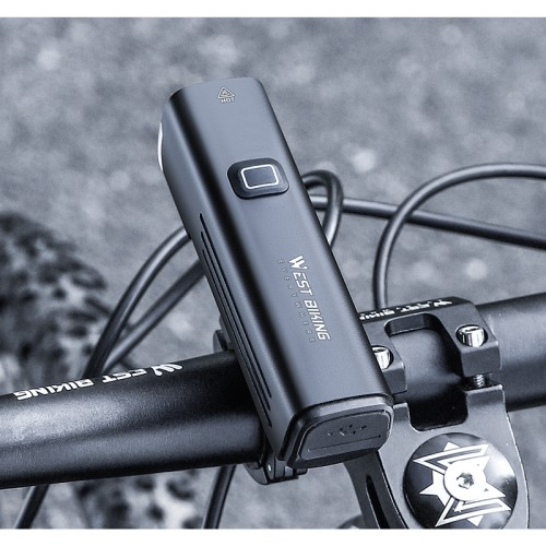 4800mAh Wiederaufladbares Aluminium USB Fahrrad Licht Velo LED Warnlicht IPX4 - Schwarz