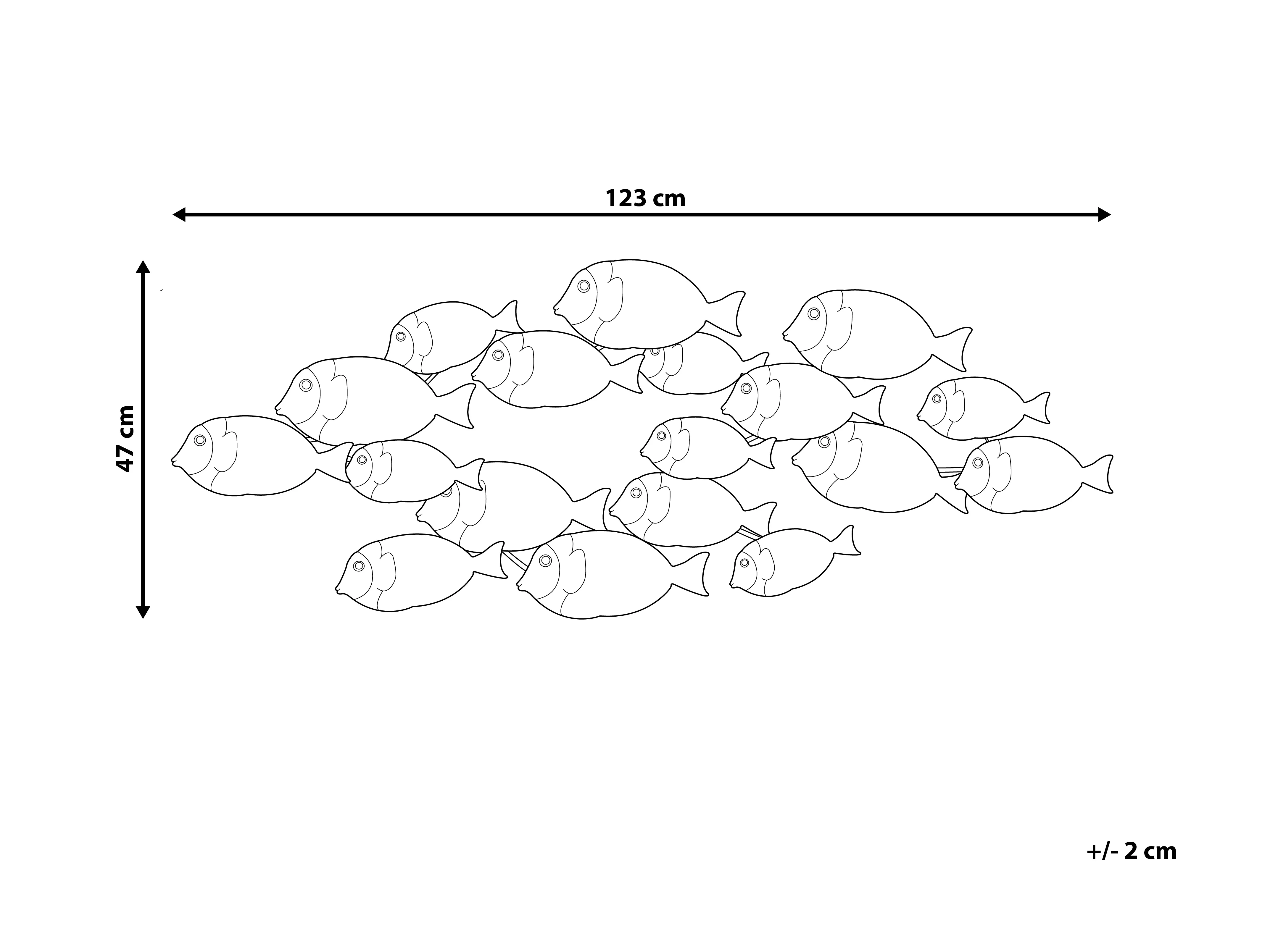 Wanddecoratie Vis FERMIUM Metaal 47 cm Meerkleurig