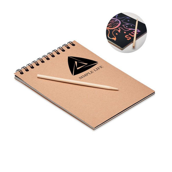 GiftRetail MO6699 - BLACK Carnet de papier à gratter