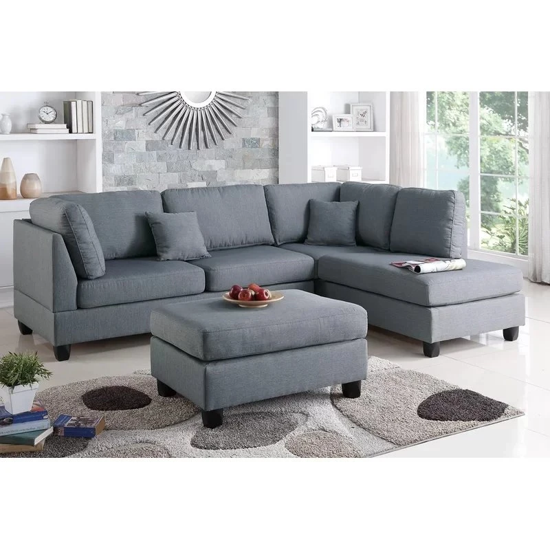 Hemphill 104" Wide Reversible Sofa & Chaise With Ottoman