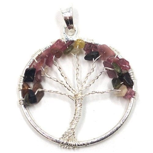 Pendentif arbre de vie en citrine
