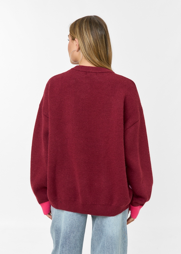 Mirthe trui burgundy