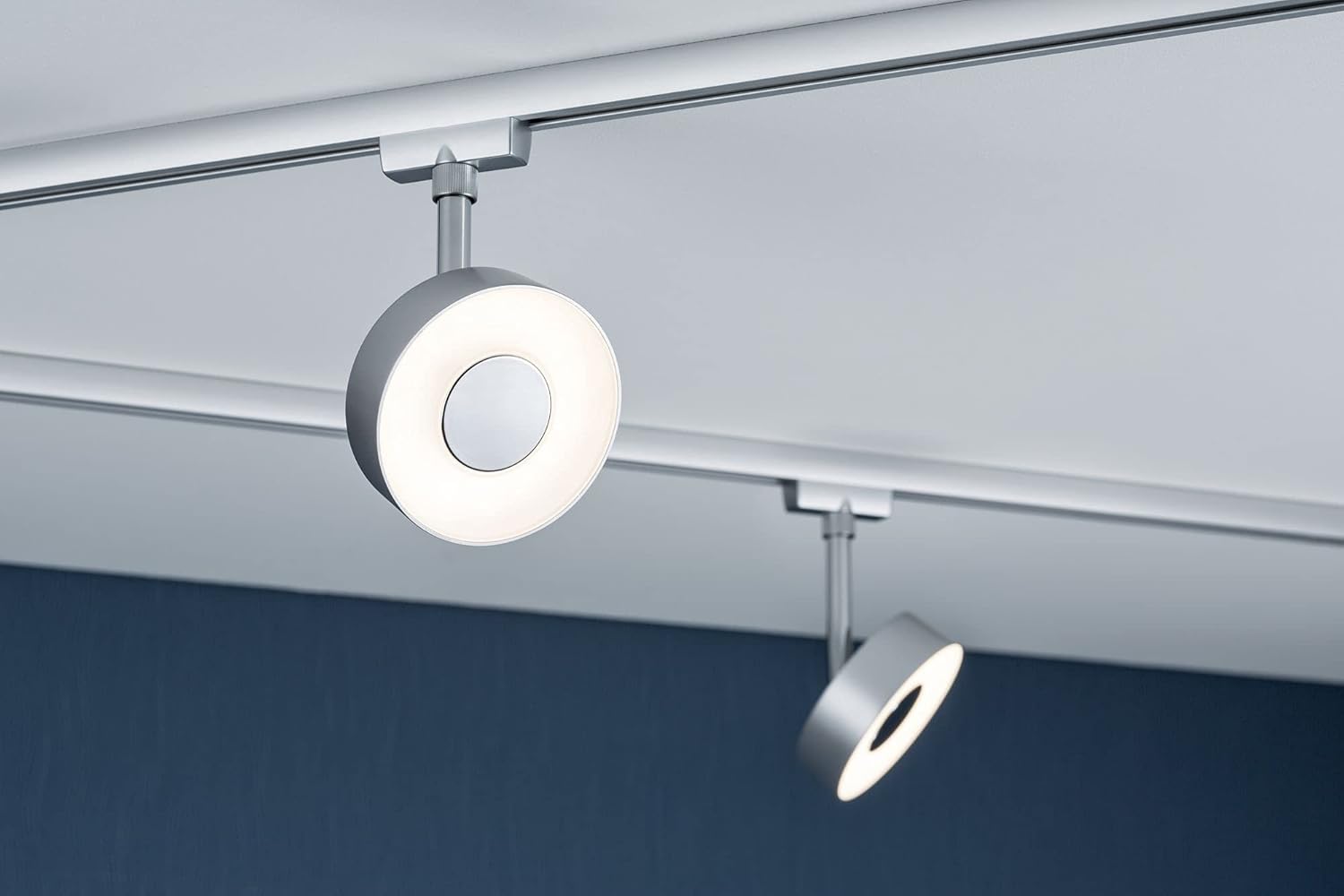 Paulmann 96895 LED Deckenleuchte URail Schienensystem Strahler Set Circle, Deckenlampe Schwenkbar Spot 4-flammig Chrom Matt 2700K Warmweiß 5 W