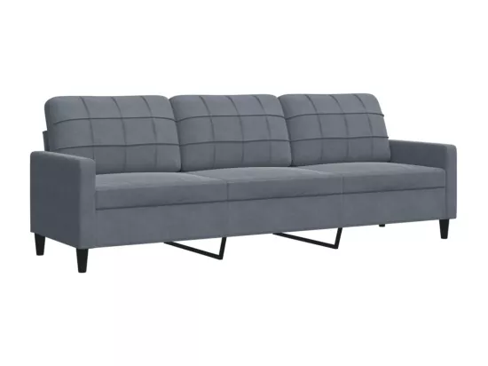 Canapé à 3 places Gris foncé 210 cm Velours