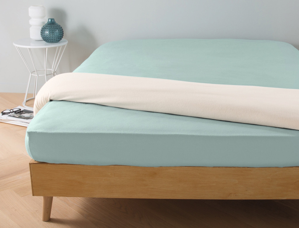 Drap-housse-Flanelle bicolore