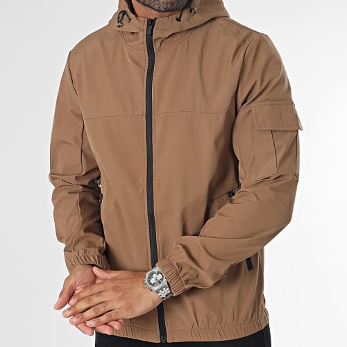 Veste Zippée Capuche Marron