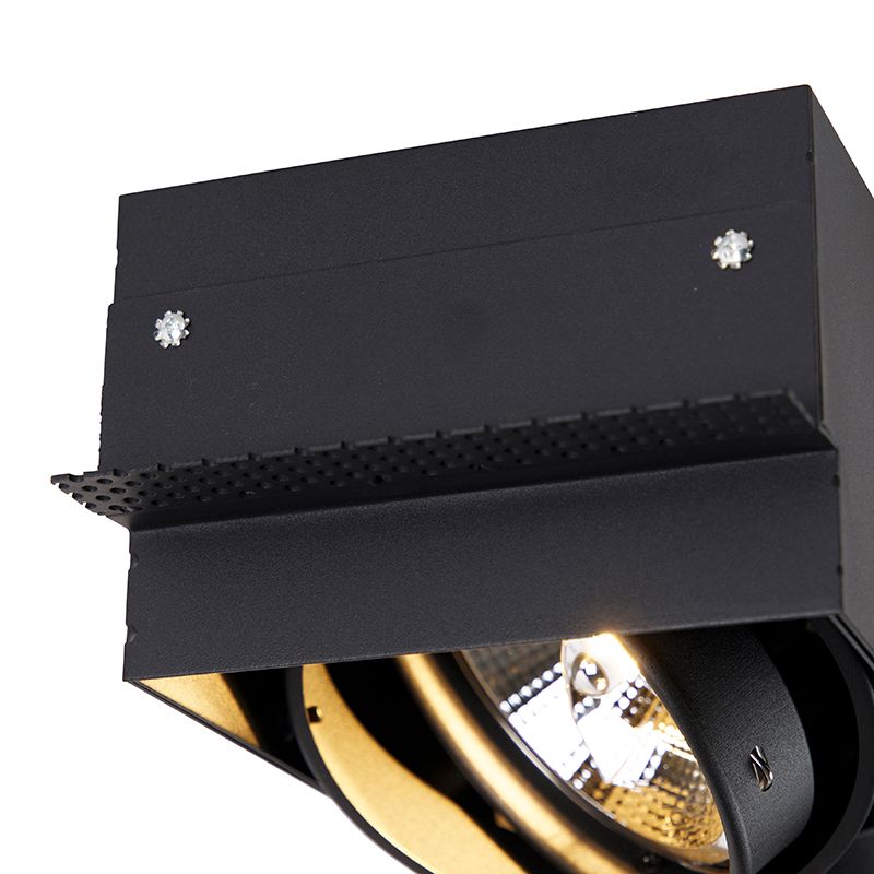 Smart inbouwspot zwart trimless 2-lichts incl. 2 Wifi GU10 111mm- Oneon
