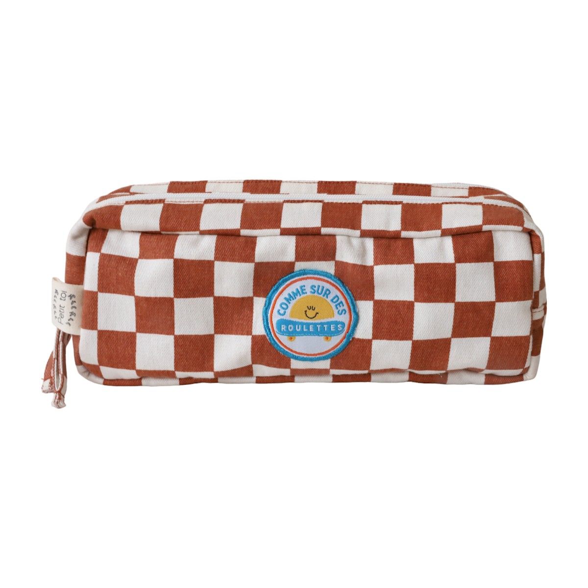 Trousse double zip damier - Skate park Petit toi