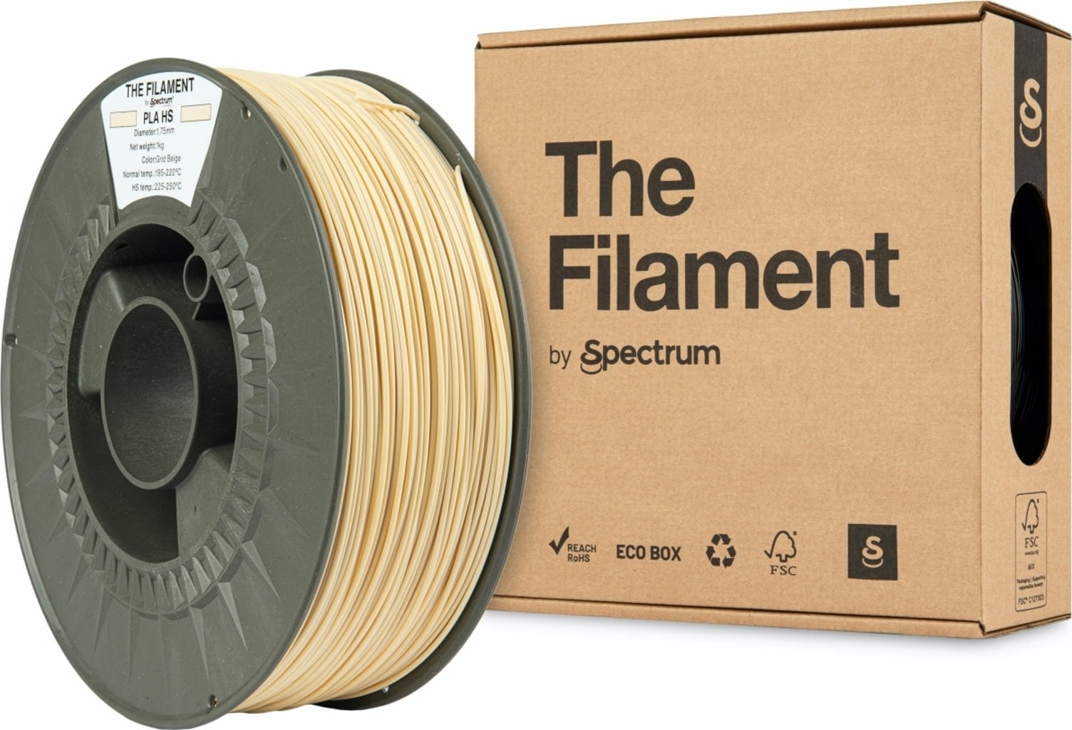 The Filament  PLA HS Grid Beige, 1,75 mm / 1000 g    Kosteneffizientes PLA für hohe Geschwindigkeiten in Grid Beige