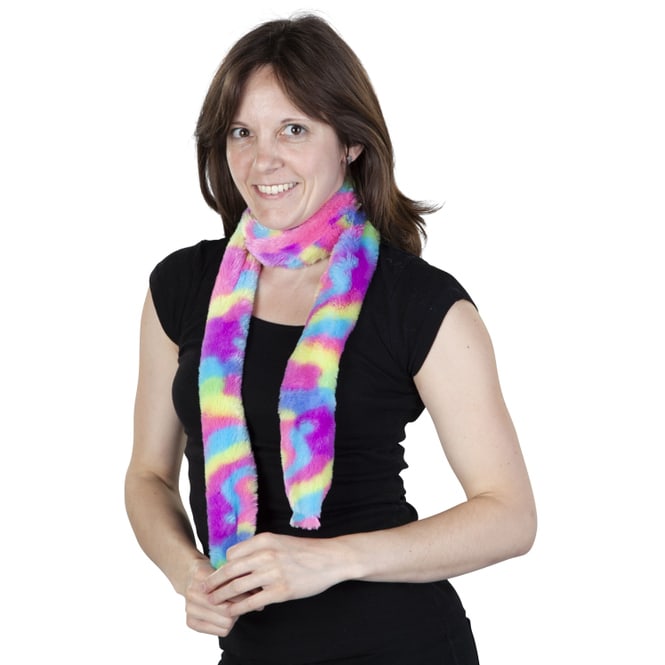 Faschingsschal - Regenbogen-Plüsch - für Erwachsene