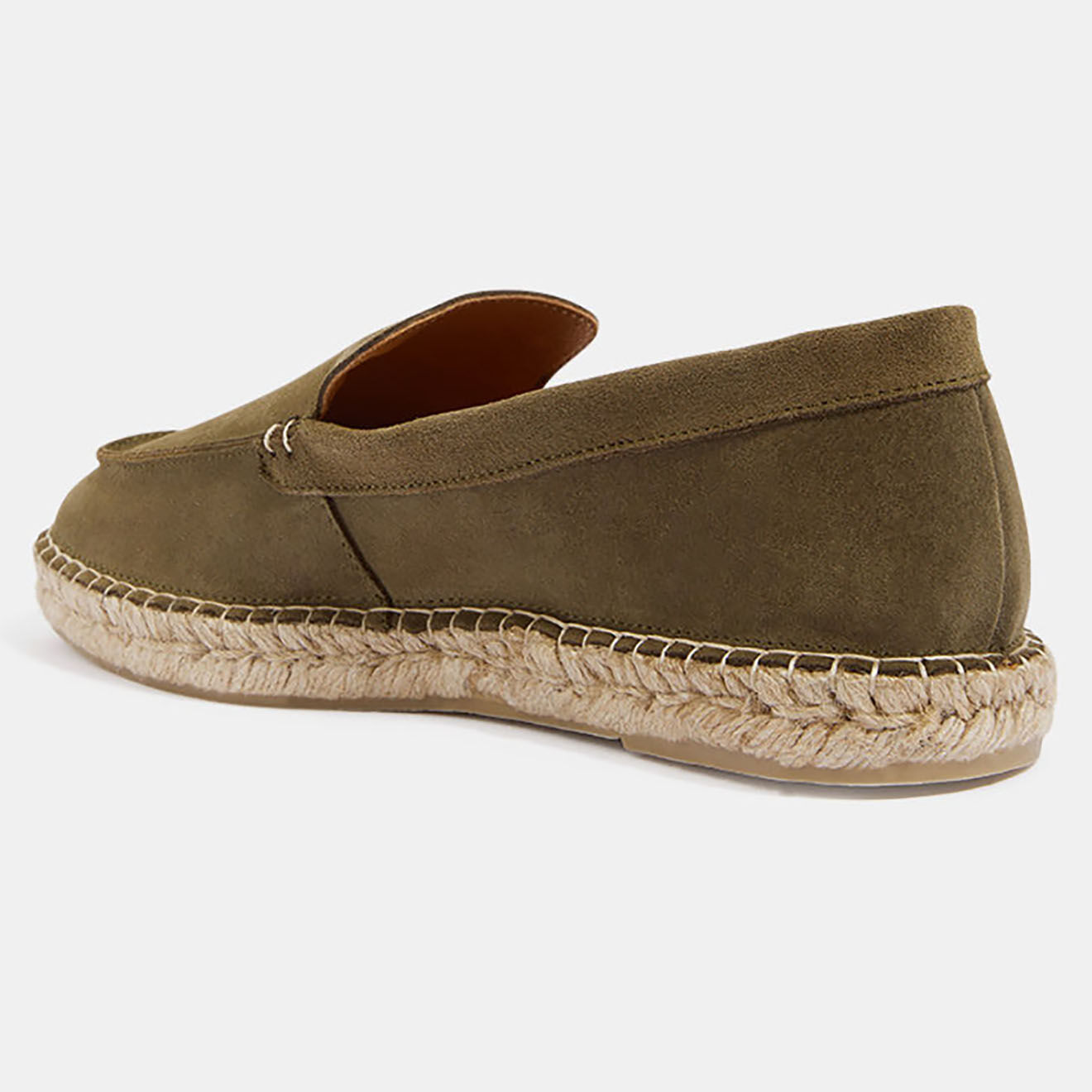 Comptoir GL Mocassins espadrilles en Velours de Cuir vert chiné