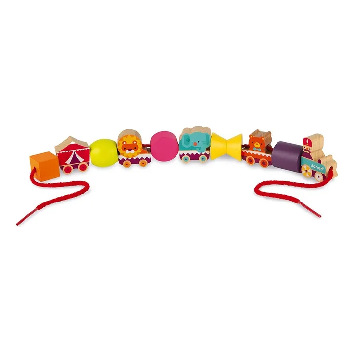 Janod Perles à enfiler en bois Cirque - Set de 42