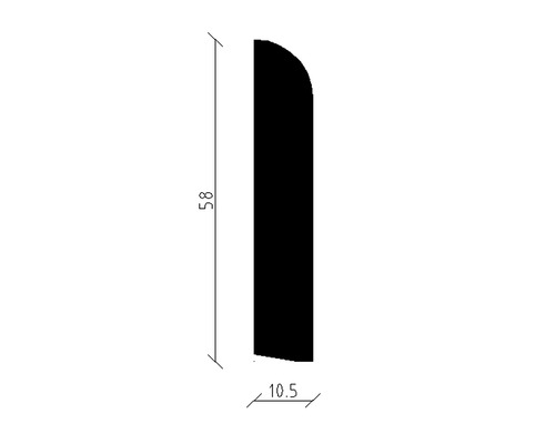 Plint sparrenhout/sparrenhout ruw 10,5 x 58 x 2400 mm