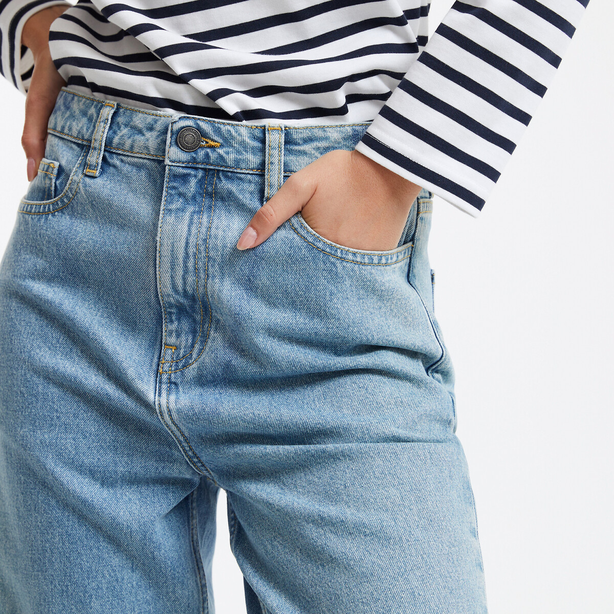 COLEÇÃO LA REDOUTE<br>Calça jeans boyfriend de cintura alta