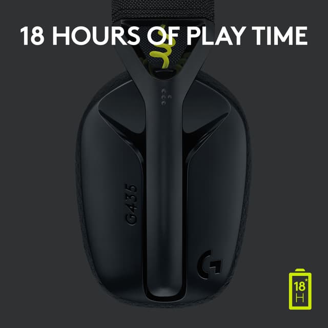 Logitech G435 gaming-høretelefoner (sort)