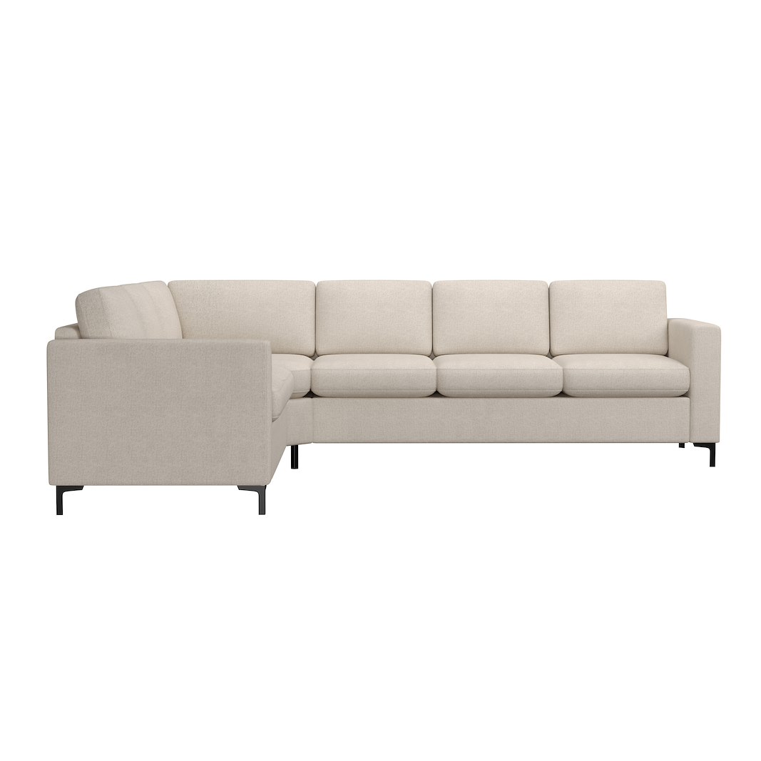 Ask hjørnesofa 23 hjørnesofa. Big hjørnemodul. Tekstil Nordic 2 Linen med sorte metallben