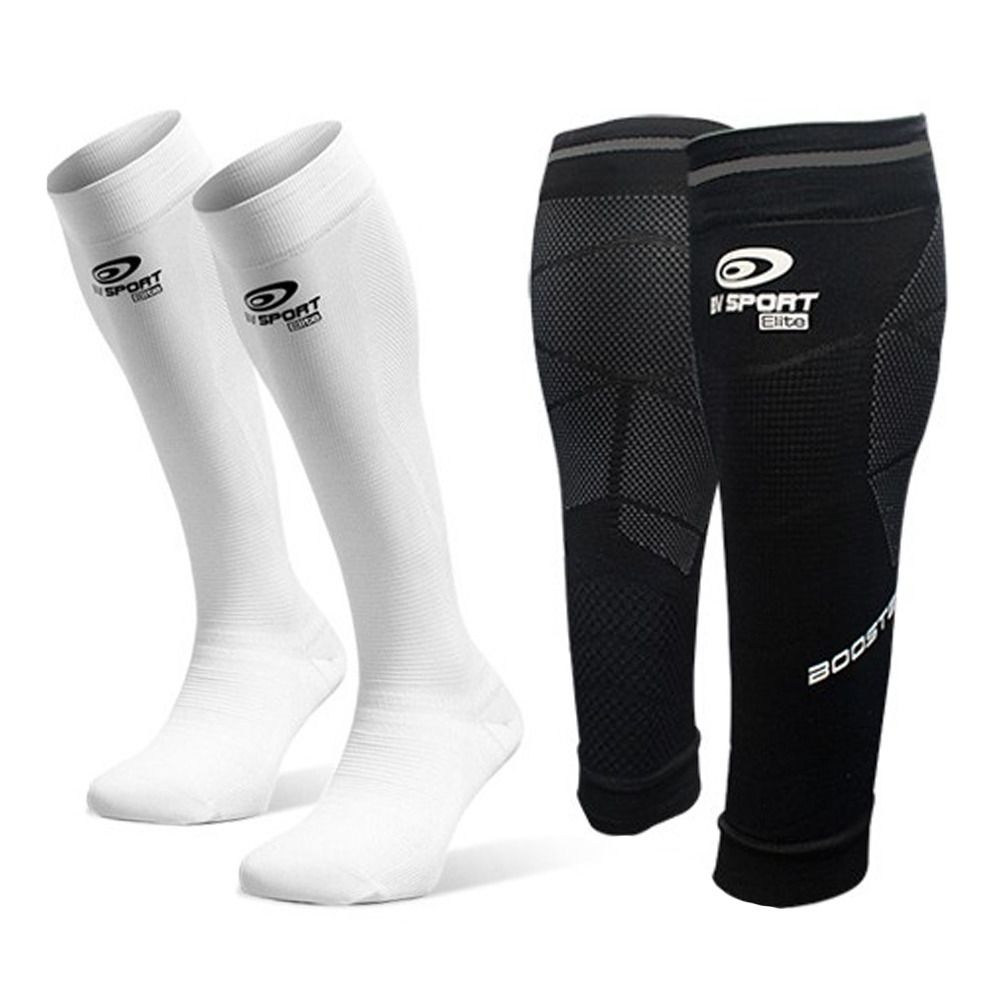 BV Sport PACK PERFORMANCE ELITE - Manchons + Chaussettes noir/blanc