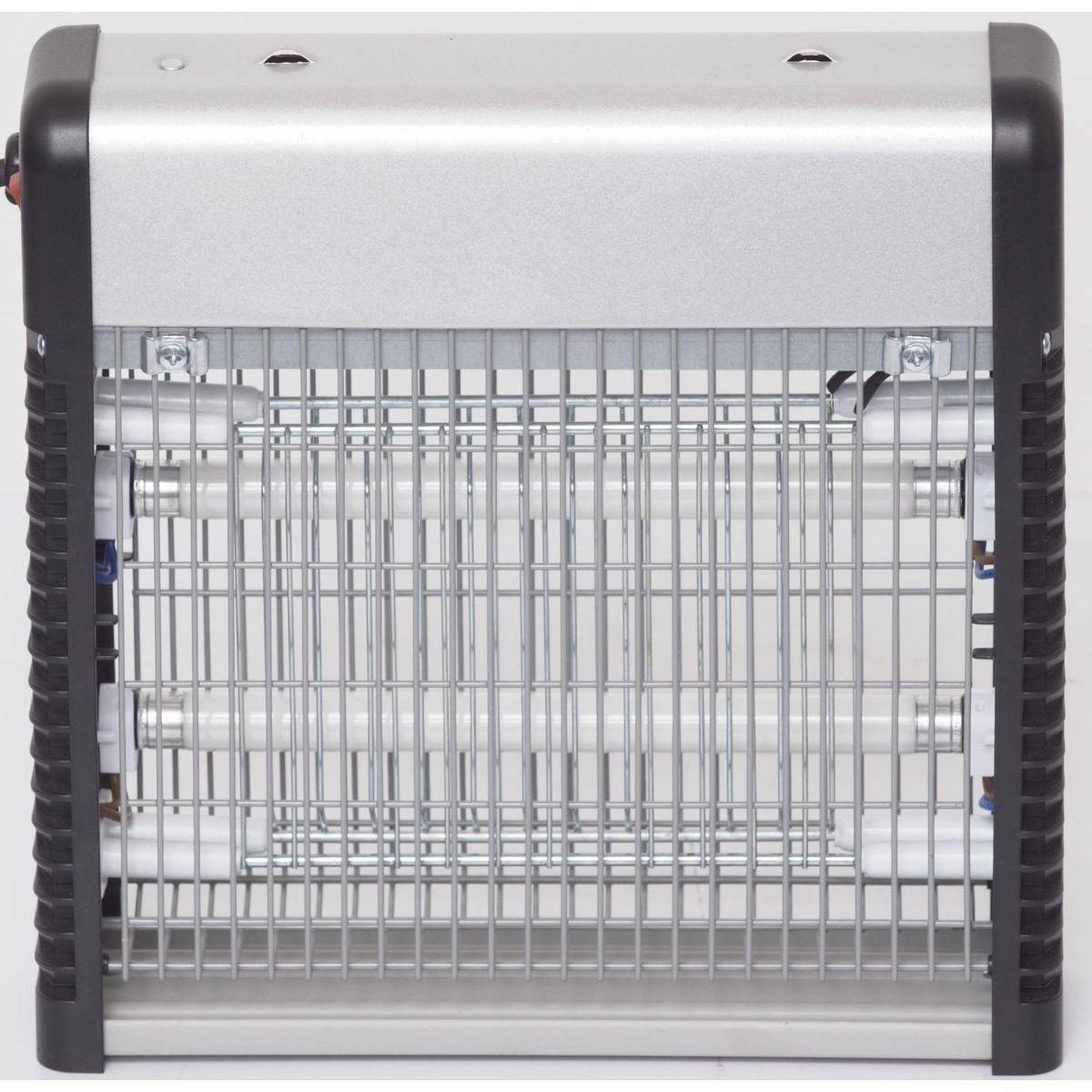 LAMPE ANTI INSECTES DOUBLE NEON ARGENT NOIR PM