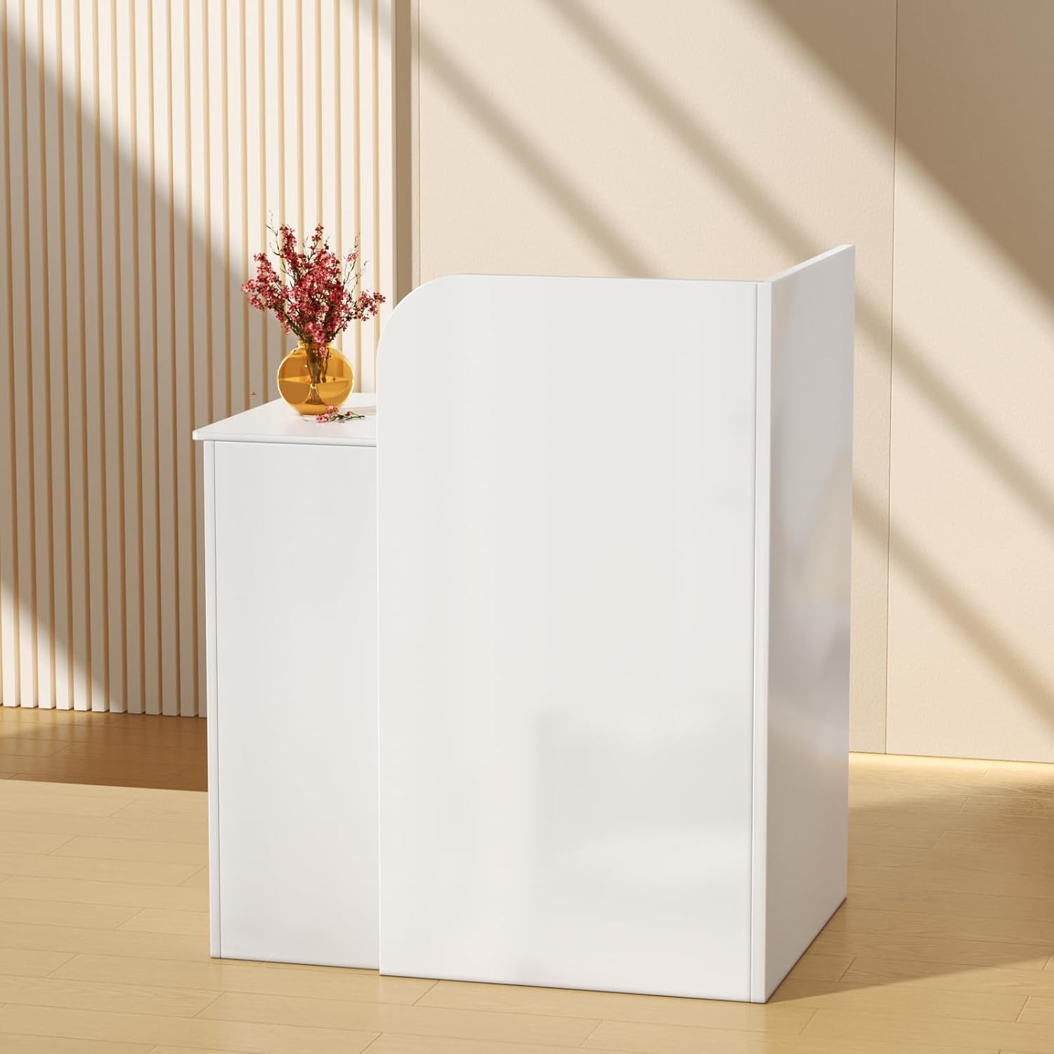 Empfangstheke Holz – Moderner Empfangstresen mit Schublade tresen, Hotel, Salon & Geschäft 80 × 45 × 100 cm White