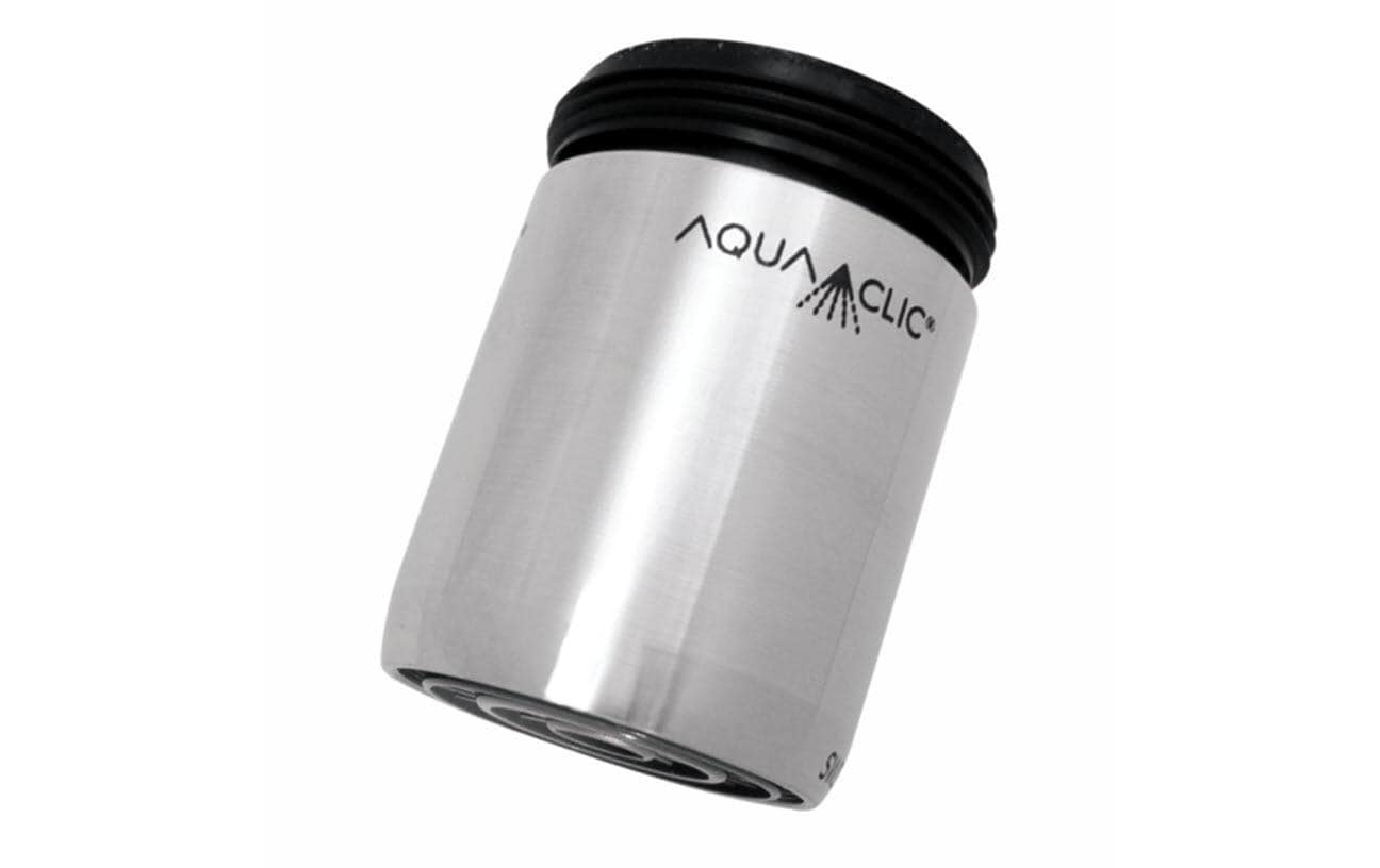 Strahlregler AquaClic Inox Pur50 % Wasser sparen, passend für jede Standartarmatur