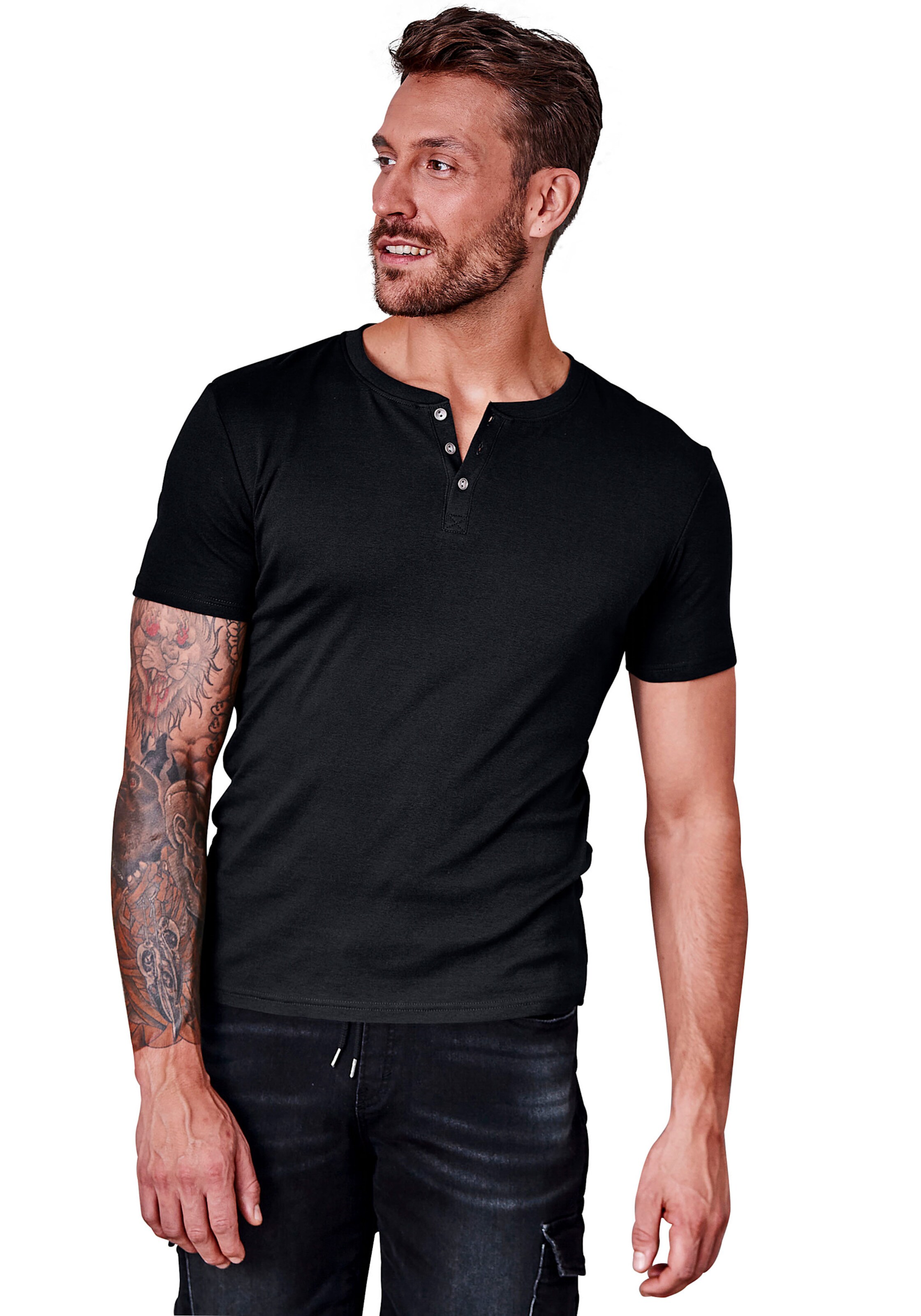 H.I.S T-Shirt in schwarz