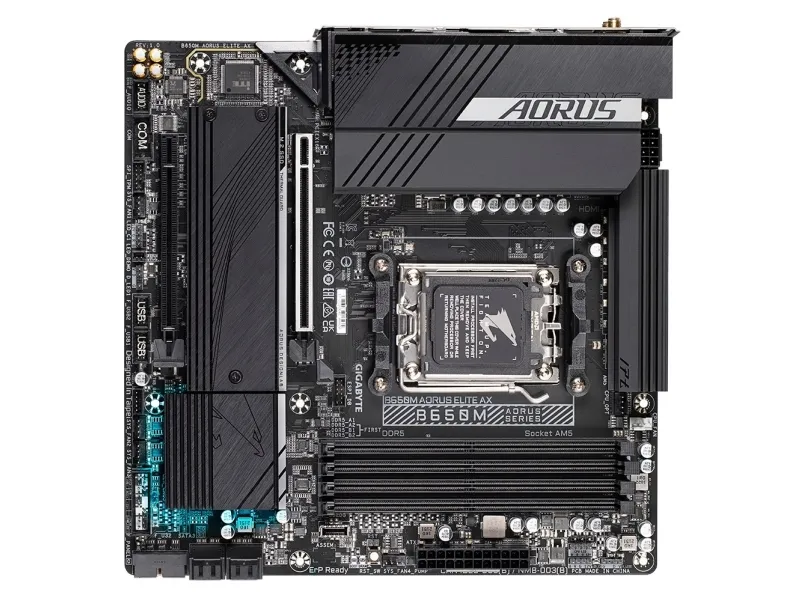 [OUTLET] - Gigabyte B650M AORUS ELITE AX - Bundkort - micro ATX - Socket AM5 - AMD B650 Chipset - USB 3.2 Gen 2, USB-C 3.2 Gen2, USB 3.2 Gen 1, USB-C 3.2 Gen 2x2 - 2.5 Gigabit LAN, Wi-Fi 6E, Bluetooth - onboard grafik (CPU påkrævet) - High Definitio