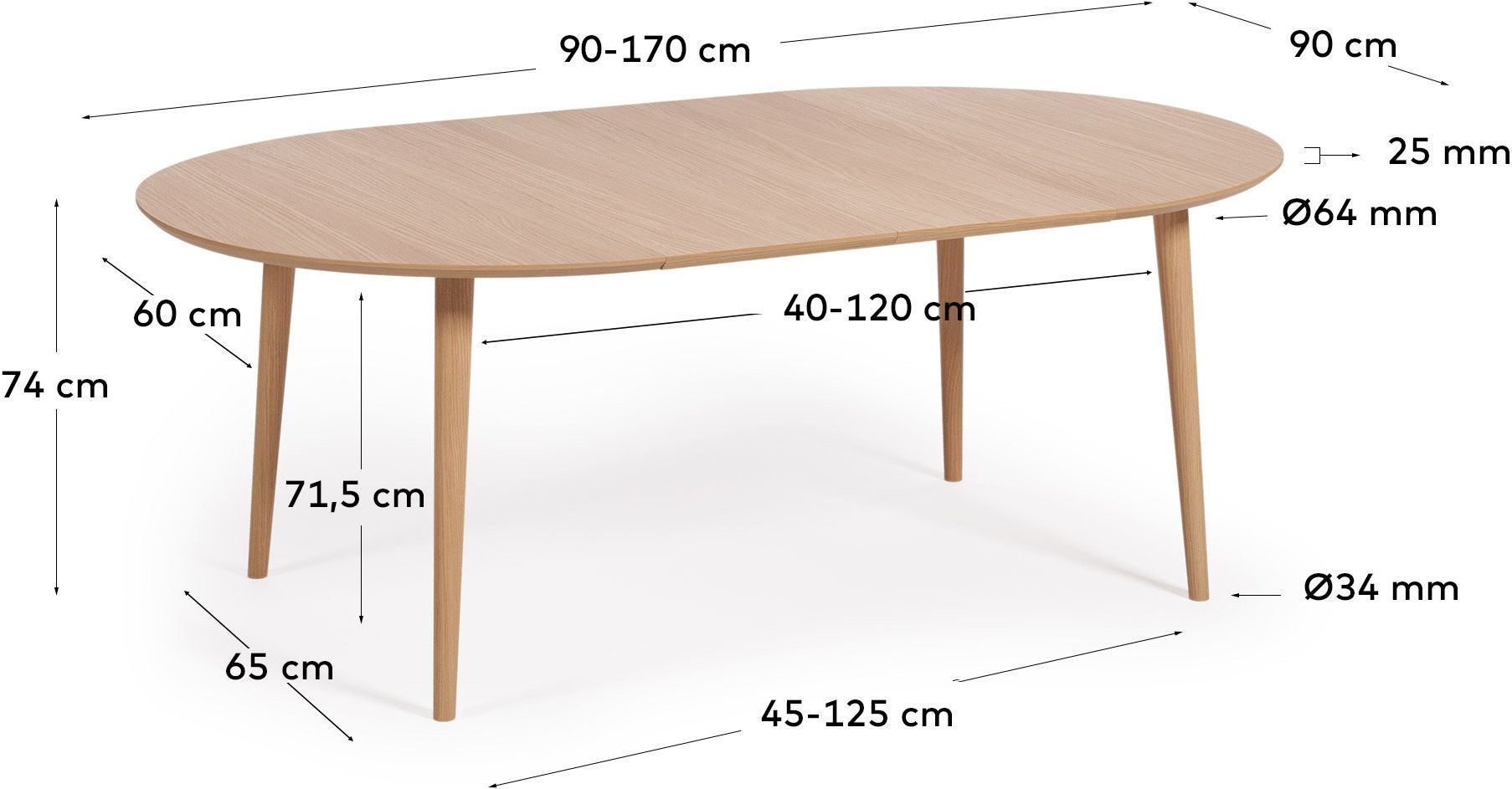 Kave Home Oakland Eettafel