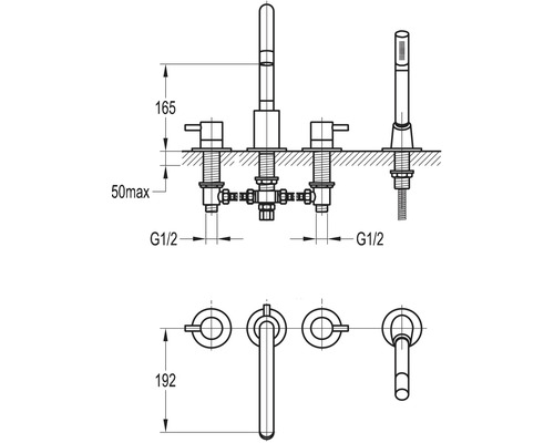 OTTOFOND badrandkraan Q10000 chroom Q10000