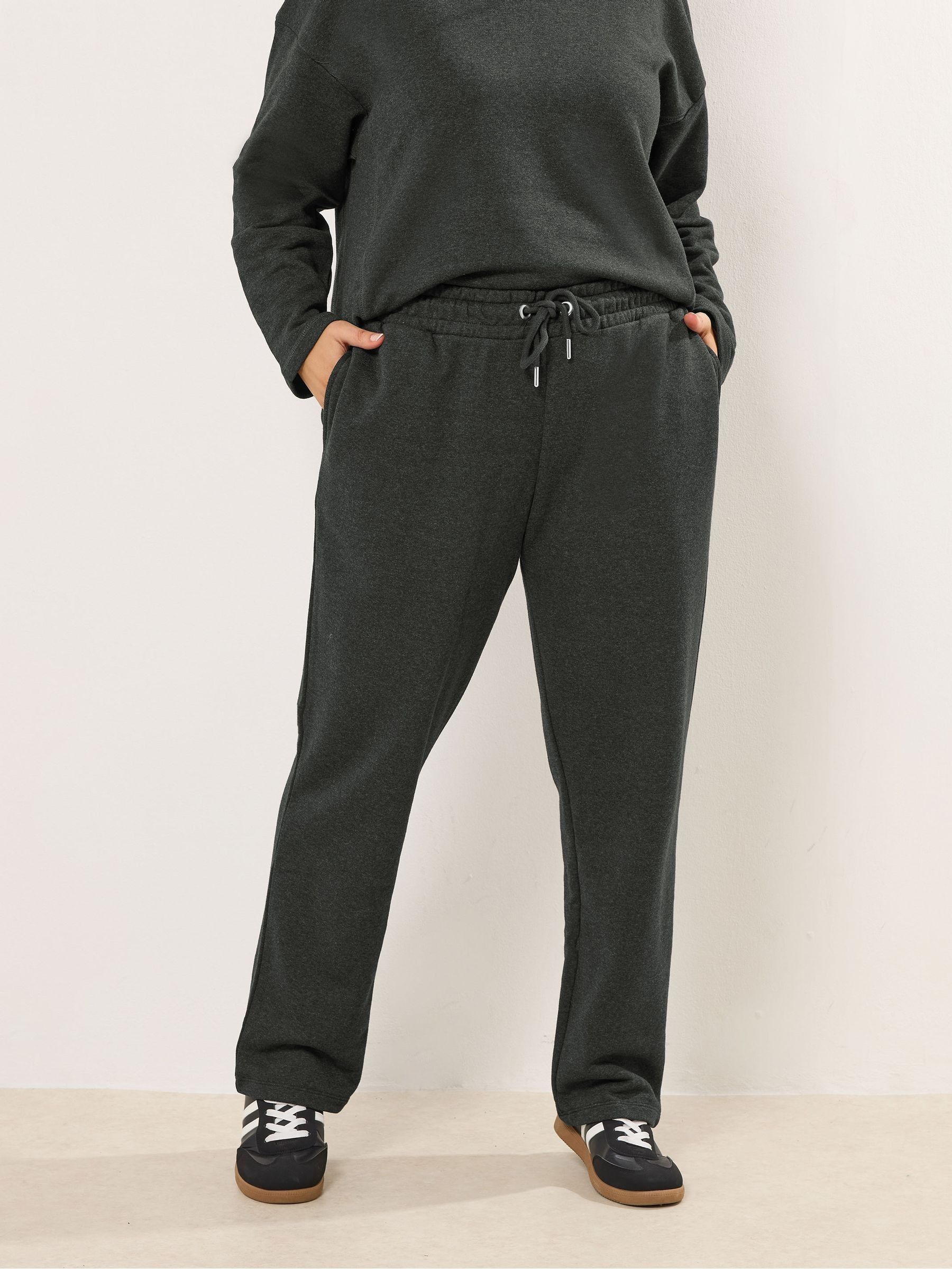 Lichtgrijs - Yours Curve Tie Waistband Joggers