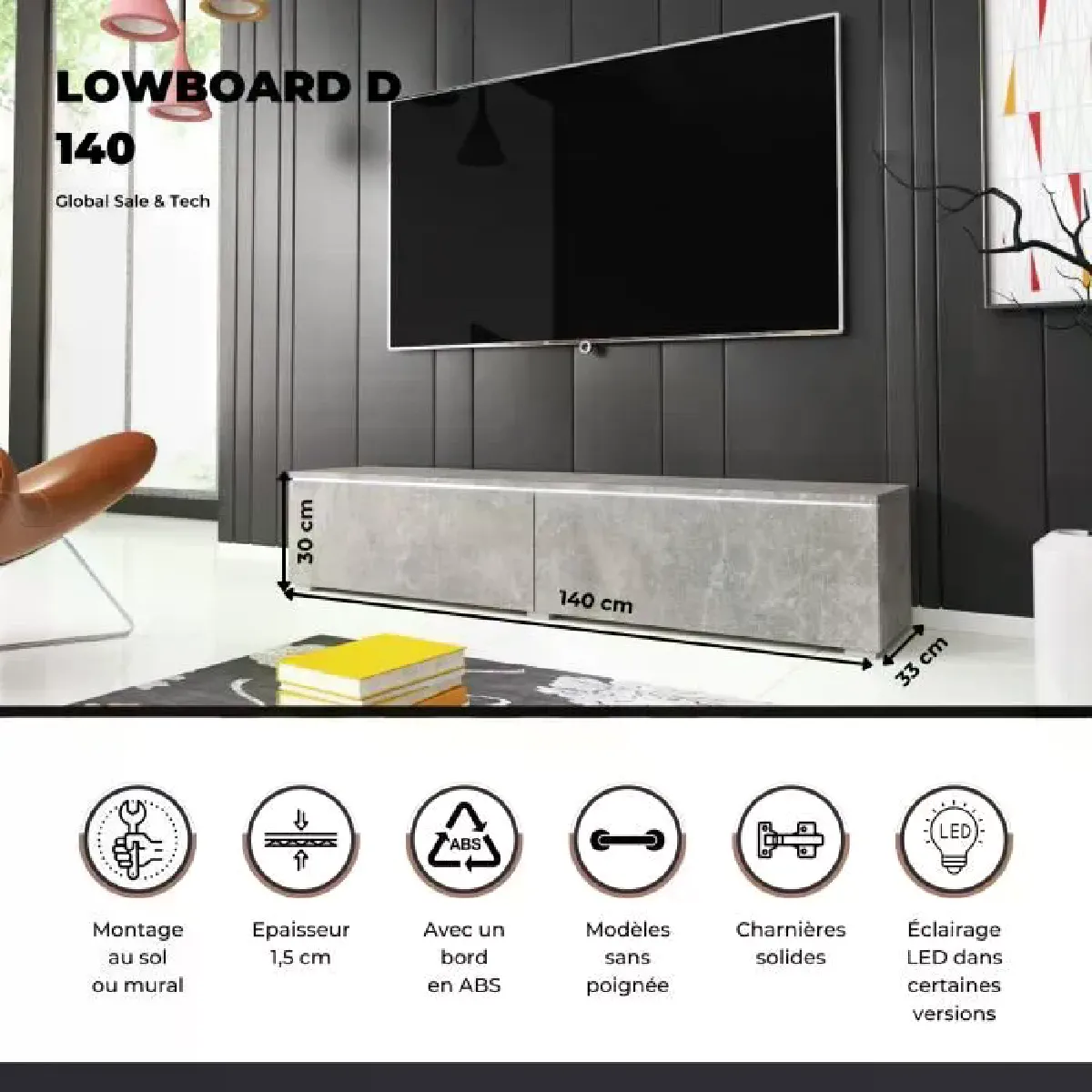 Other Brands Meuble TV Wotan Suspendu