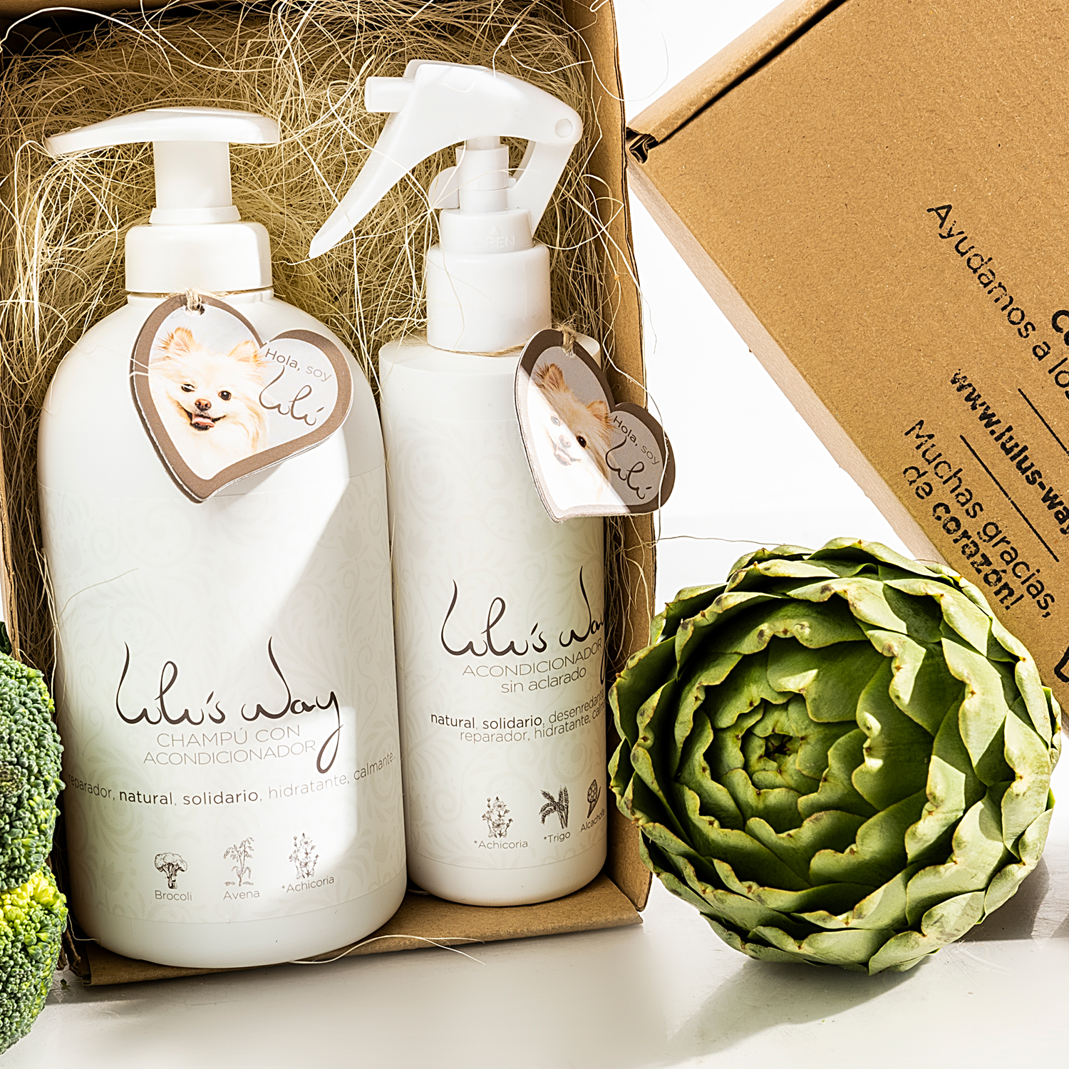 Shampoo natural para cães com condicionador + condicionador sem enxágue para cães