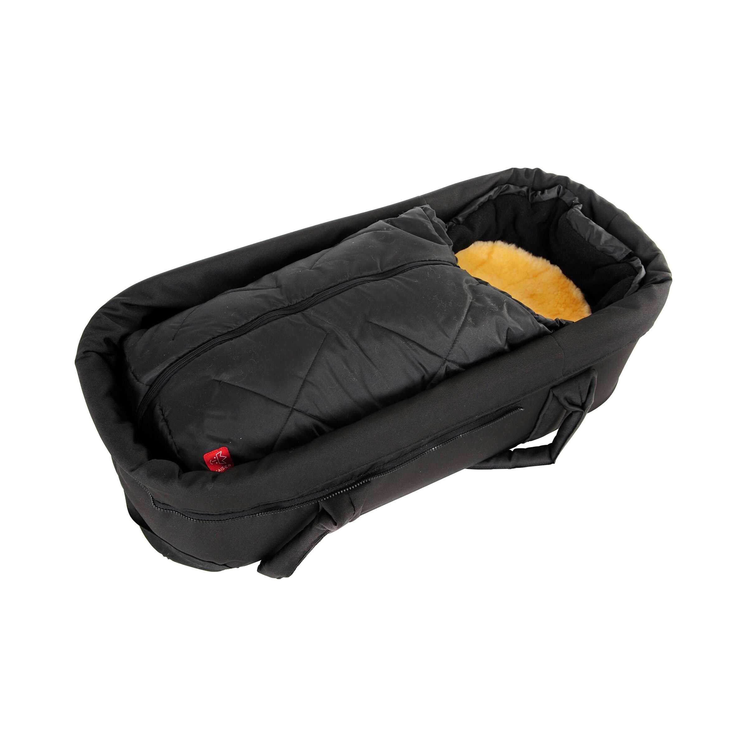 Kaiser Universal Winter-Fußsack mit Lammfelleinlage Little Sheepy für Babyschale, Tragewanne schwarz