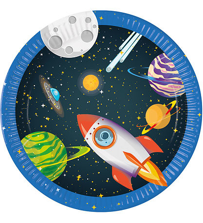 Decorata Party Pappteller - 8er-Pack - 23 cm - Rakete Space