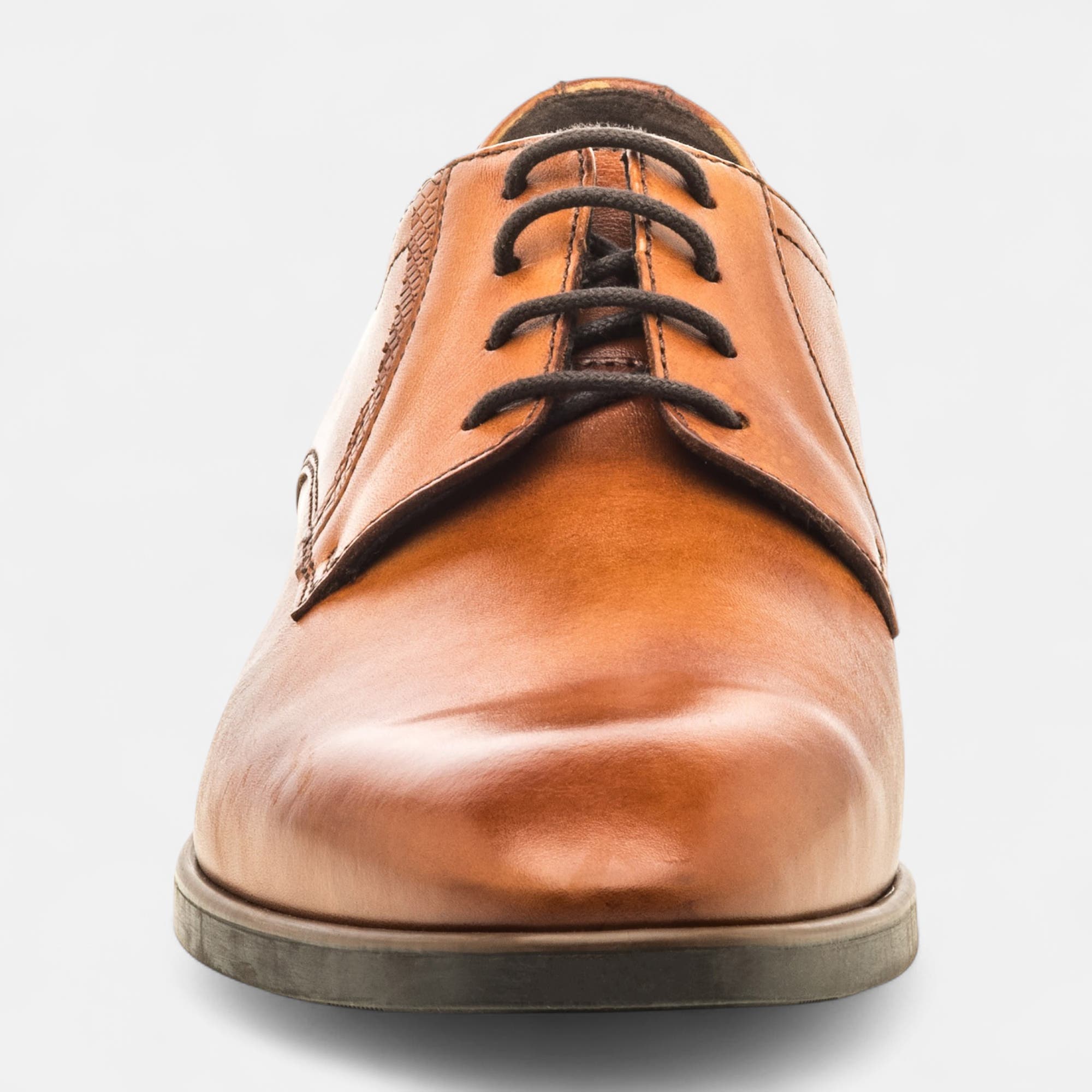 Derbies Homme en cuir cognac