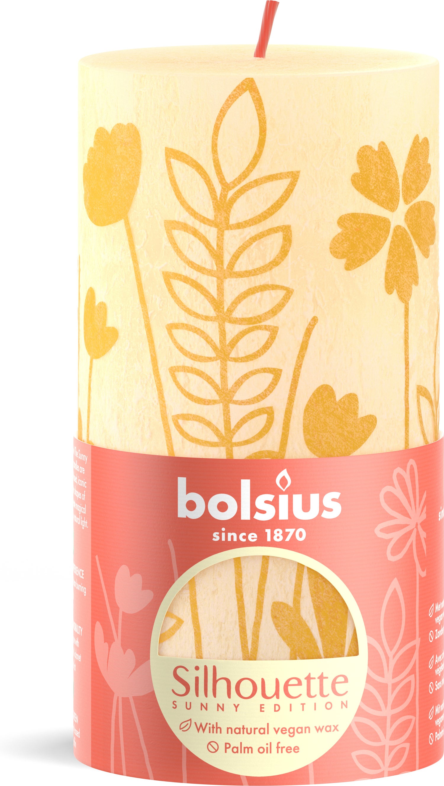 Bolsius stompkaars Rustiek Shine licht geel 60 uur D 6,8 H 13 cm